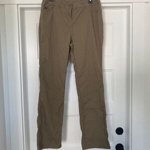 ExOfficio Insect Shield Pants Women Size 10 Khaki Tan Mid-Rise Hiking Nomad Pant